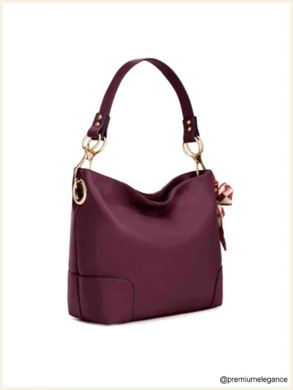 Faux Leather Hobo Bag Top Handle Satchel Shoulder Purse Bucket Handbag